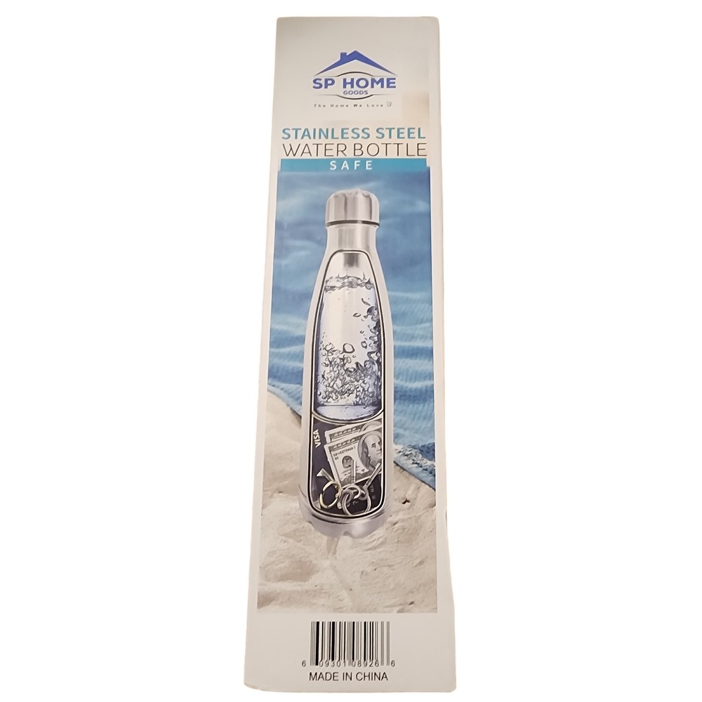 SP Home Goods Stainless Steel Water Bottle‎ Secret Stash Safe Cash Pocket - Picture 2 of 4